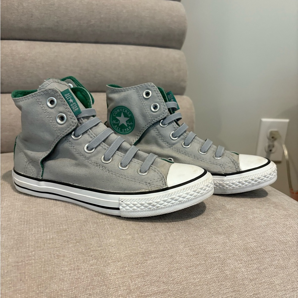 Converse Chuck Taylor High Top Gray Green Size 2.5
